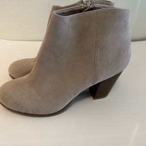 OLD NAVY | Beige Sued Ankle Booties
